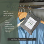 Air Purifying Bag 200g (3 Pack) HGTV Editor's Pick | Premium Bamboo Charcoal Odor Absorber for Home & Car | Closet Odor Eliminator & Car Air Freshener | Long Lasting Charcoal Bags