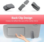 Sunglass Holder for Car Visor Sunglasses Clip Magnetic Leather Glasses Eyeglass Holder Auto Interior Accessories Universal for SUV Pickup Truck -Gray