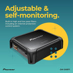 GM-DX871 - Powerhouse Amplifier with 1,600 Watts, Class-D Technology, 1-Channel, Variable Low-Pass Filter, Compact Design, and Remote Bass Boost Control