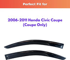KPY Rain Guards Fit for 2006-2011 Honda Civic Coupe, Out-Channel Window Visors Vent Wind Deflectors 2PC, Car Accessories for 06-11 Civic Coupe (Coupe Only)
