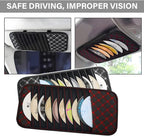 2PCS Car CD Visor Storage Cases, Sun Visor Organizer Disc Holder with 10 DVD Storage Sleeves, Vehicle Sunshade Anti-Scratch Leather CD Case Wallet for Car Truck SUV (Red)