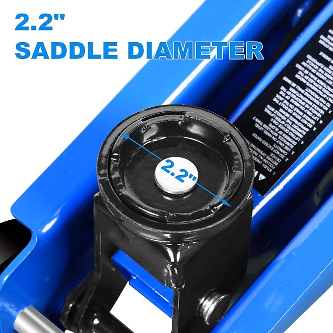 Floor Jack 1.5 Ton (3,000 LBs) Hydraulic Car Jack, Lifting Range from 5.1 Inch to 12.6 Inch, Fits Sedans Automotive Blue