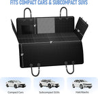 PROZAR Dog Car Seat Cover for Back Seat, Hard Bottom Back Seat Extender, Pet Cover for Dogs - Supports 400lbs, Waterproof Heavy Duty Scratch Dog Hammock for Compact Cars/SUVs, 51in -Black