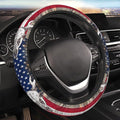 Camo Us Flag Deer Elastic Steering Wheel Cover Non-Slip Breathable Steering Wheel Protector Fit Auto, SUVs, Truck
