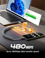 USB A to USB C Cable, Durable Short USB to C Cable 2 Pack for Android Auto & CarPlay, Coiled USB C Cable Type C Retractable Car Charger Cord for iPhone 17/16/15 Samsung Galaxy S25/S24, Gray 4FT
