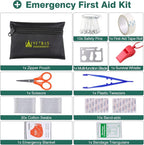 Car Roadside Emergency Kit, Auto Vehicle Safety Emergency Road Side Assistance Kits Essentials, with Jumper Cables, Safety Hammer, Reflective Warning Triangle