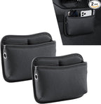 2 PCS Car Seat Side Storage Pockets, Multifunctional Console Side Organizer Bags, PU Leather Car Seat Side Pocket Pouchs, Universal for Most Cars