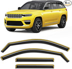 in-Channel Window Rain Guard for Fit for Jeep Grand Cherokee 5 Seats(Not for L 7 Seats) 2022-2025 Rain Guards Side Window Visors low profile Vent Visor Window Deflectors Vent Shades Accessories