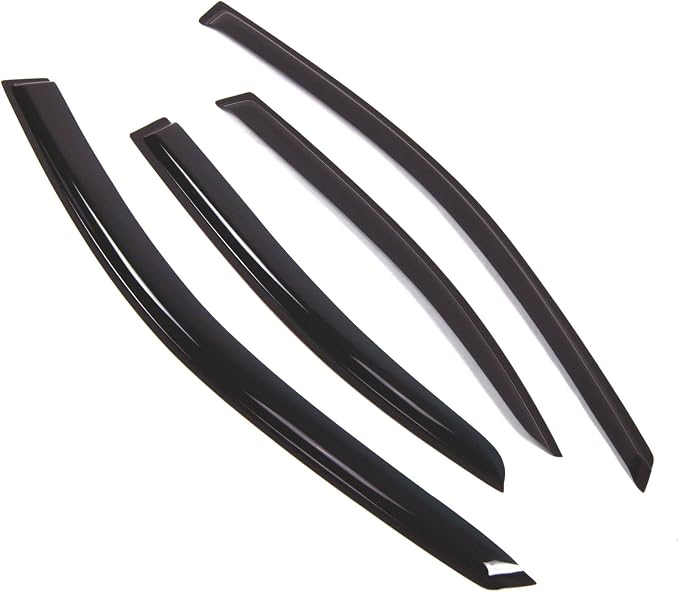 WD2-482 Dark Smoke 4 Pcs Set Window Visor (Outside Mount) Deflector Rain Guard Compatible with 2006-2013 Lexus IS250 IS350