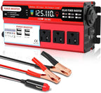 1000W Peak Power Inverter 12V DC Volt to 110V AC Car Inverter with LCD Screen Display, 3 AC Outlets, 4X 2.4A USB Port, Car Power Converter for Truck, Home, Vehicles, Laptop, Trip