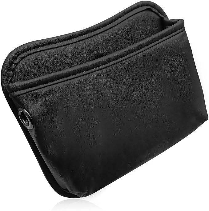 Car Seat Side Storage Pocket/Multi-Pocket Centre Console Storage Box, Car Seat Side Pocket Organizer, PU Leather Pouch Bag (Black)