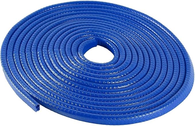Car Door Edge Guards, 16Ft Rubber Seal Car Door Edge Trim, U Shape Door Edge Protector Guard, Aluminum Weather Proofing Automotive Door Edge Molding Protection for Most Car (Blue, 16Ft)