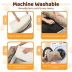 Dog Car Seat for Medium/Large Dogs up to 60 lbs, Memory Foam Dog Booster Seat with Thick Cushion, Pet Car Seat for Back with Detachable Washable Cover, Storage Pockets for SUV, Pick Up, Trunk, Khaki