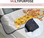 Car Windshield Cover, Anti-Snow and Anti-Debris Front Windshield Protector, Easy-to-Store Rain Gutter Shield for Blocking Leaves Rainwater Gravel, for Cars SUVs Autumn/Winter (Silver)