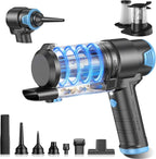 Handheld Car Vacuum Cleaner, 16000PA Air Duster & Vacuum Cleaner, 120W High Power Hand Held Vacuum Cordless, Portable Vacuum Rechargeable with Multi-Nozzles & LED Light for Car, Home, Pet, Office