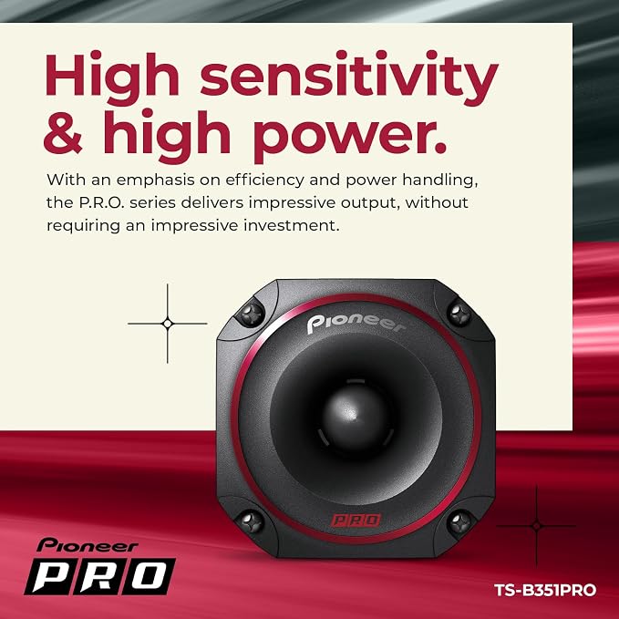 P.R.O. Series TS-B351PRO 3.5” Tweeters (Pair) – 250W Max, Perfect for high-SPL Builds and pro-Level car Audio, Bullet Style Tweeter
