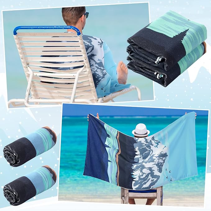2 Pack Car Seat Towel Covers Athletic Running Towel Performance Microfiber Post Workout Sweat Washable Cover Non Slip for Seat Outdoor Sport (Glacier)