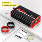 3000 Watts Power Inverter 12V DC to 110V/120V AC Converter Peak Power 6000W Car Inverter with LCD Display, 2 AC Outlets, 3.1A USB Port for RV, Camping,Truck, Boat, Off-Grid Solar System