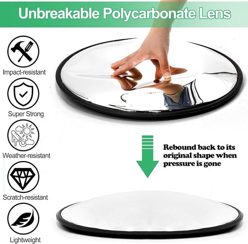 18" Convex Security Mirror Curved Safety Mirror Adjustable Traffic Road Mirror Safety Corner Mirror Blind Spot Mirror Parking Mirror For Garage Surveillance Mirror Indoor Outdoor Shop Office