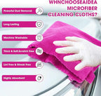 30 Pcs 16 x 16 Inch Edgeless Microfiber Plush Towels for Cars Detailing Drying Wash Polishing Absorbent Cleaning Cloths, 500 GSM (Fuchsia)
