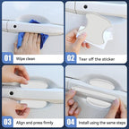 4Pcs Reflective Car Door Handle Bowl Sticker, Car Door Handle Protective Sticker Anti-Scratch, Scratch Collision Protection Guard Universal for SUV Truck RV, Auto Exterior Decor (White-3)