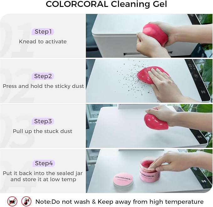 Cleaning Gel for Car Universal Gel Cleaner Auto Detailing Car Vent Keyboard Cleaning Putty Car Interior Cleaner Dashboard Dust Remover Putty Auto Duster Cleaning Kit 160G - Rose Red