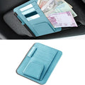 Car Sun Visor Organizer, Multifunctional Auto Visor Document Holder with Sunglasses Clip, Universal Car Interior Accessories Organizer for Drving License, Card, Pen (Blue)