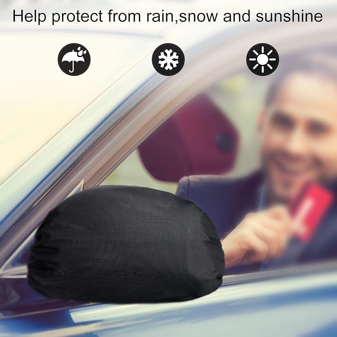 Side View Mirror Cover Auto Rearview Protection Cover Snow Ice Mirror Exterior Rear Accessories Universal Size for Cars, Black(2 Pieces)