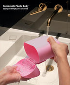 2 Pack Mini Car Trash Can with Lid, Small Car Garbage Can, Cute Leakproof ABS Trash Bin, Auto Accessories for Interior, Garbage Bin for Home, Office with 120pcs Trash Bags Pink