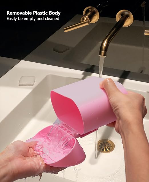 2 Pack Mini Car Trash Can with Lid, Small Car Garbage Can, Cute Leakproof ABS Trash Bin, Auto Accessories for Interior, Garbage Bin for Home, Office with 120pcs Trash Bags Pink