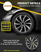 Hubcaps,15 inch hubcaps Set of 4, Wheel Rim Cover ABS Material, Snap On Car Truck SUV Replacement, for Toyota Camry Nissan Mazda etc
