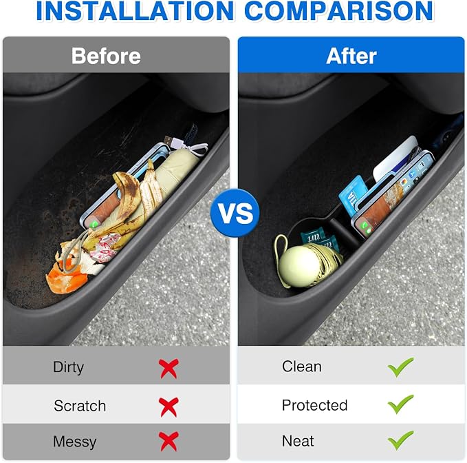 Car Door Side Storage Box and Trash Can for 2020-2024 Tesla Model Y (Not for Juniper) Accessories Front Rear Door Insert Tray Organizer Slot Storage Protector with Trash Can 6PCS