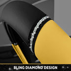 Leather Steering Wheel Cover - Made with PVC Leather - Anti-Slip, Universal Fit 14 1/2 inches to 15 inches - Yellow