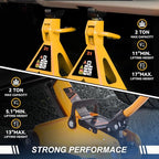 2 Ton Floor Jack with Jack Stands, Heavy Duty Steel Hydraulic Racing Floor Jack with Single Piston Quick Lift Pump, Hydraulic Trolley Service Car Jack, Orange