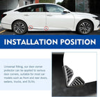 Car Door Corner Protector Edge Guards, Carbon Fiber Decorative Anti-scratch Anti-collision Buffer Pad, Embedded Self-adhesive Tightly Wrapped Soft Protective Cover, for Most Cars (Black)