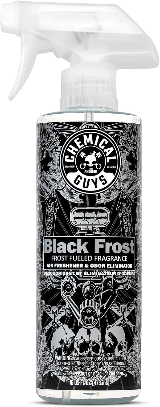 Black Frost Air Premium Car Air Freshener Spray & Odor Eliminator - Crisp Masculine Scent Spray for Trucks, SUVs, RVs, and Motorcycles - Use in Home, Office, or Garage, 16 oz Bottle