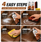 Leather Cleaner and Conditioner Kit, Car Leather Care Set with Horsehair Cleaning Brush, Deep Cleans, Conditions and Restores Car Interiors, Furniture, Shoes, Boots, Bags & Apparel