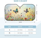 Windshield Sun Shade Flying Butterfly Art Watercolor Car Front Window Sunshade Cover for Truck SUV Blocks UV Rays Automotive Visor Interior Protector 55 x 30 inch