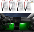 4 Pcs Interior LED Lights Bulbs Kit Compatible with Tesla Model 3, Y, X, S, Super Bright Replacement Light Bulbs for Footwell, Door Puddle, Trunk, Frunk - for Tesla Accessories (Green)