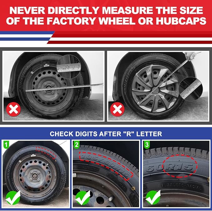 4Pcs 16 2014-2023 Wheel Hubcaps Rim Cover Fits for Ford Transit Connect | Steel ABS+PC Material Snap-On Installation inch Car ReplacementChrome