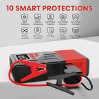 Portable Car Jump Starter with Air Compressor for Emergencies, | 3000A Peak and 150 PSI Max,for 12L Gas & 10L Diesel Engines,LCD Display,LED Light
