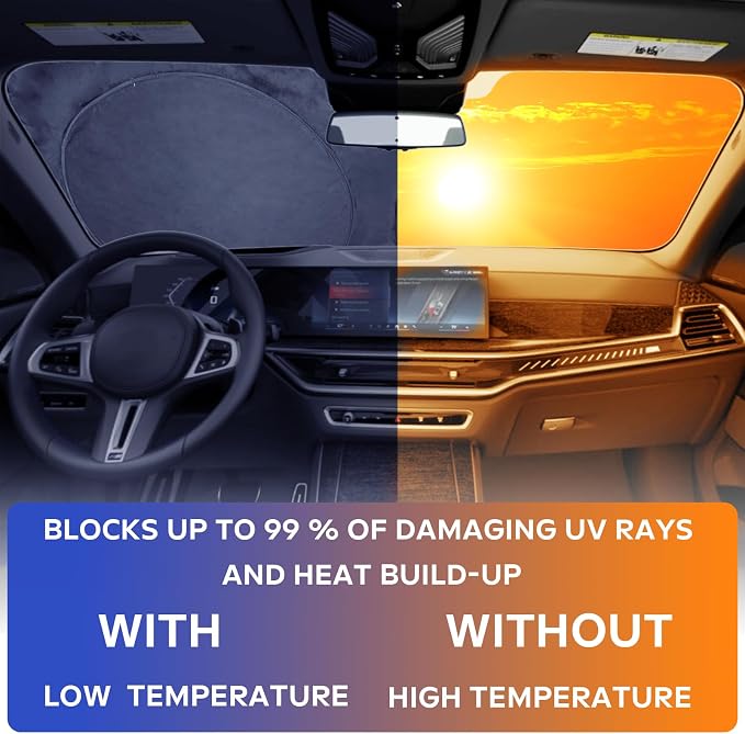 Windshield Sun Shade for 2019-2025 BMW 3 Series 328i M340i M3, Front Window Sun Visor Protector Cover Custom Fit BMW 3 Series Accessories