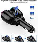 2026 Upgraded Cigarette Lighter Splitter, 180W 2-Socket Cigarette Lighter Adapter with Dual QC3.0 and 20W PD USB C Car Charger Splitter for GPS/Dash Cam/Laptop/iPad/iPhone 17/16/15/14/13/12