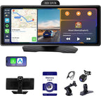 ‌10.26 Inch Wireless CarPlay & Android Auto Car Display with 1080P Dash Cam & Backup Camera All-in-One Smart Car Stereo Free 64GB SD Card