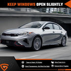 Rain Guards Compatible with 2019-2024 Kia Forte, Out Channel Window Deflector Extra Durable Side Sun Wind Deflectors 2024 Forte Tape-on Rain Guard Black 4 PCS