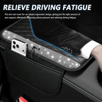 Stacool Upgraded Car Center Console Cover with Rhinestones,Microfiber Leather Car Armrest Cover Cushion with 2 Storage Bags,Universal Cars Armrest Storage Box as Cars Interior Accessories