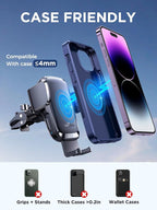 Wireless Car Charger, 15W Fast Charging Auto Clamping Car Phone Holder Charger, Air Vent Car Phone Holder Mount for iPhone 17/16/15 Pro Max Air, Galaxy S26/25 Ultra, Pixel 10 Pro and More