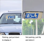 Handicap Placard Holder for Auto, Disabled Parking Permit Sign Protector for Car Sun Visor with Note Paper Slot, Pen Holder and Elastic Strap - Khaki