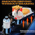 360° Rotatable Car Cup Holder Expander Tray - Adjustable Auto Food Table Desk with Anti-Slip Base, Universal Fit for Front & Back Seat, Holds Snacks, Phones, Drinks (18kg Load Capacity)