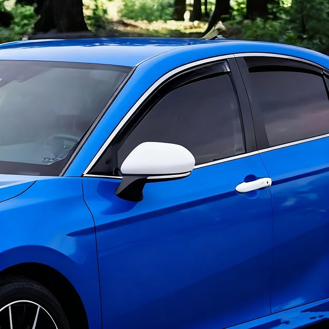in-Channel Window Visors Rain Guards for Toyota Camry 2018-2024 | Window Deflectors, Vent Visor, Sun Shades, Window Shields, Truck Accessories, Dark Smoke